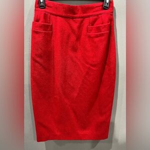 Women’s Vintage Georges Rech Made In France 100% Wool Red Pencil Skirt size S
